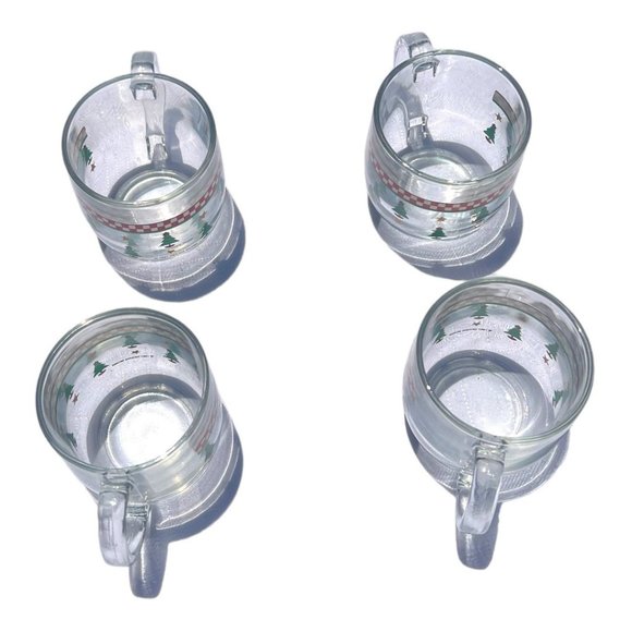 Vintage 1997 Christmas Mugs by Debbie Mum Glass Mug Set of 4 - Picture 6 of 13